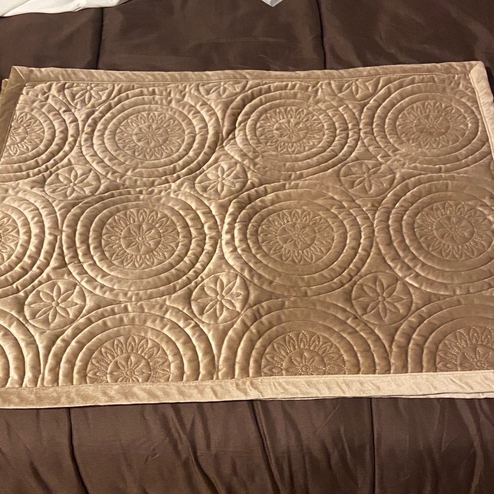 Taupe Velvet Quilted Pillow Cases (set of 2)